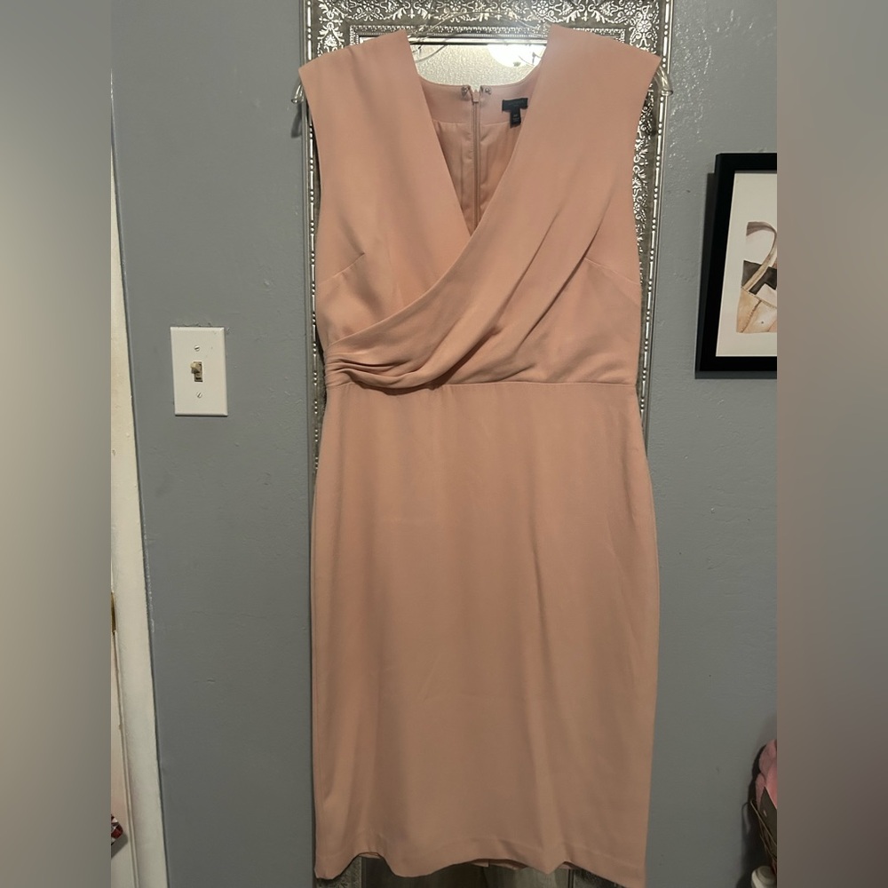 Ann Taylor Sleeveless Dusty Blush Wrap-Front Midi Dress